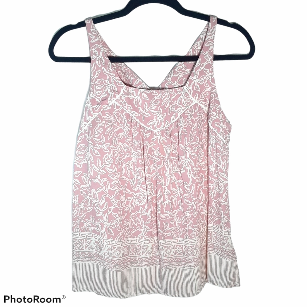 Anthropologie Maeve pink white halter cut out back